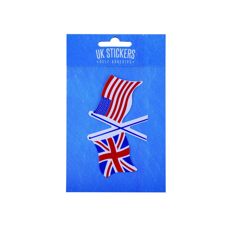 UK and USA Cross Flag Sticker | Union Jack and Stars & Stripes Decal