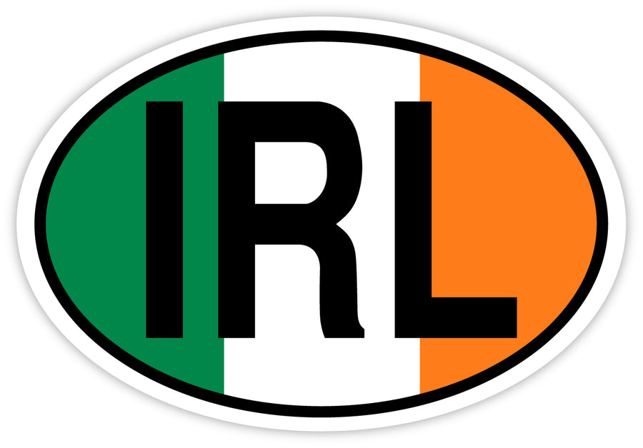 Ireland Tricolour Flag IRL Oval Sticker