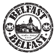 Belfast City Black and White Sticker | Landmarks of Northern Ireland