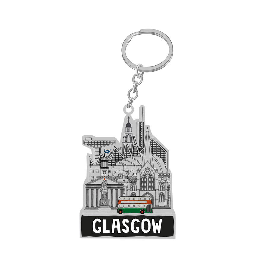 Big City Glasgow Cityscape Keyring - Carry Glasgow with You
