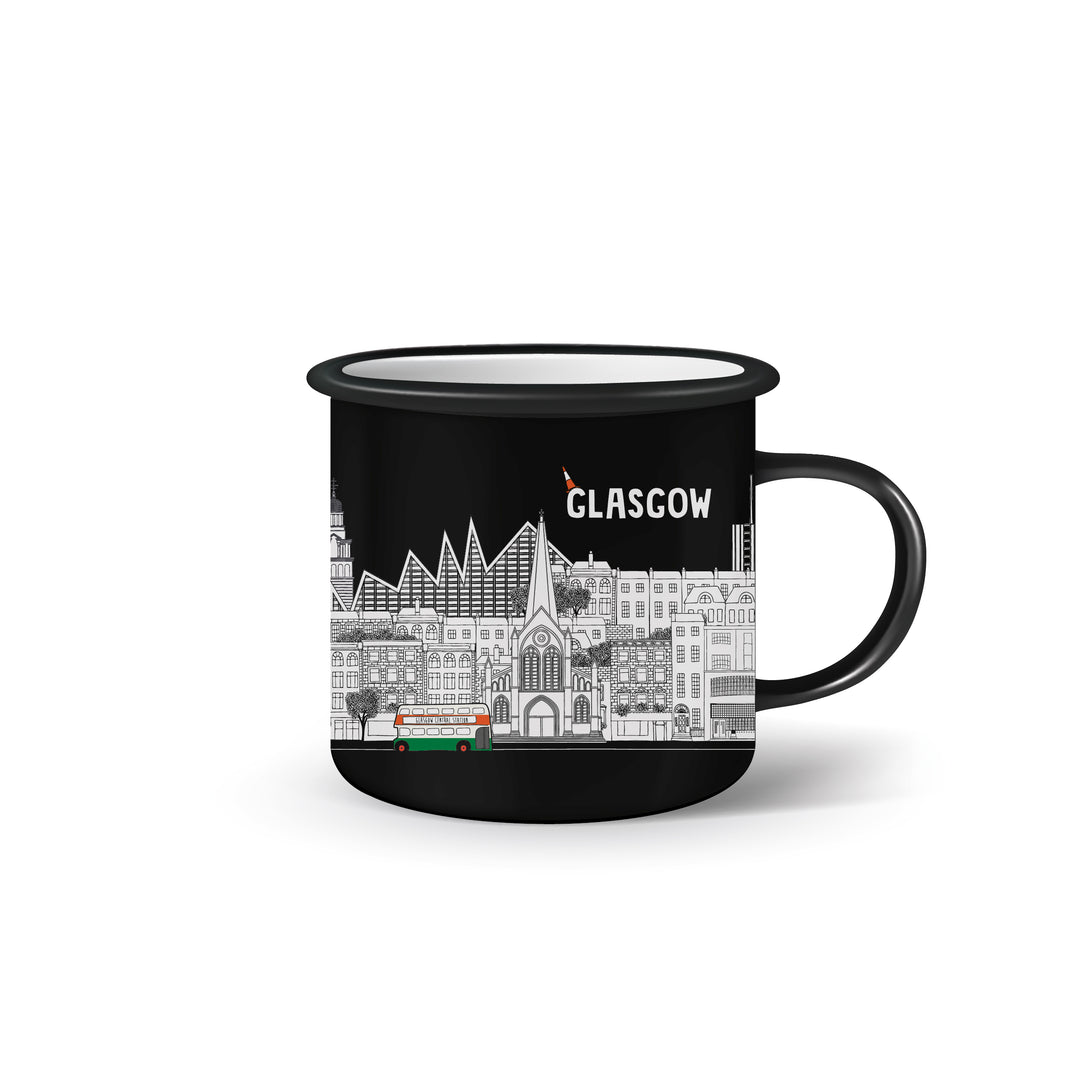 Big City Glasgow Cityscape Enamel Mug