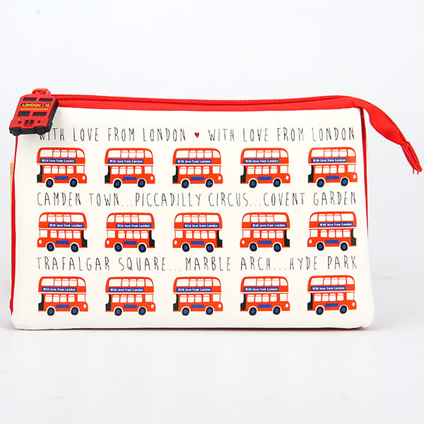 Add London Charm to Your Stationery with Our Big Red Bus Pencil Case