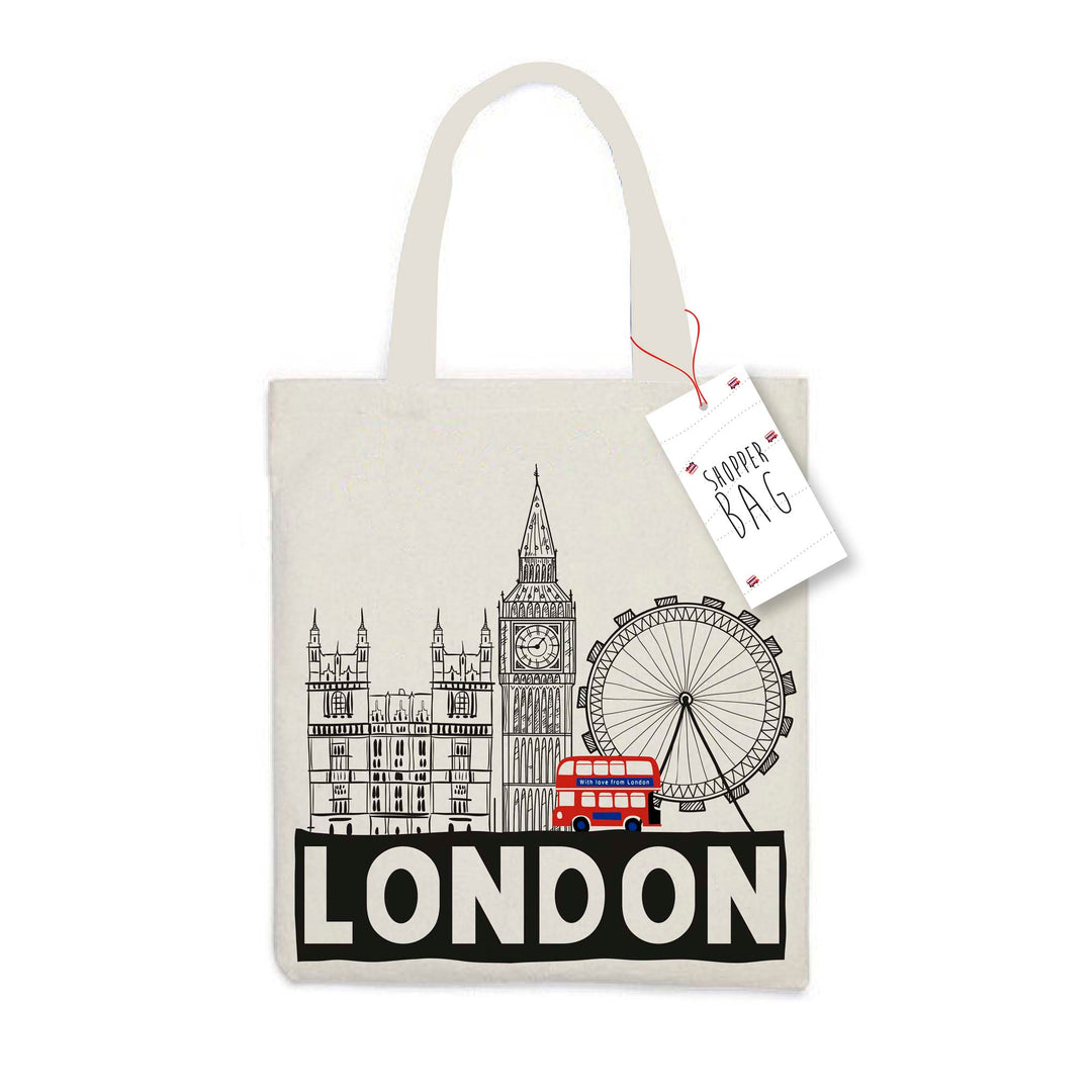 London Icons Cotton Tote Shopper Bag