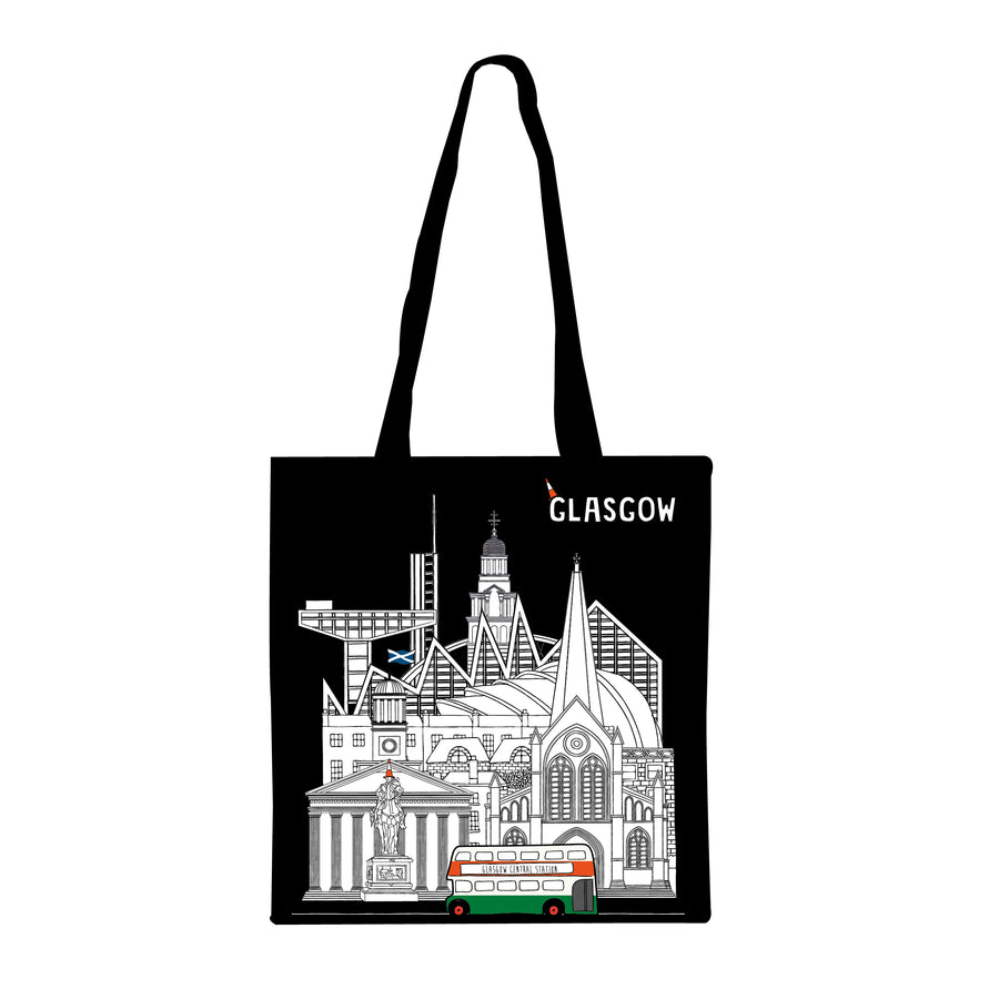 Big City Glasgow Skyline Shopper Bag - Iconic Landmarks Print