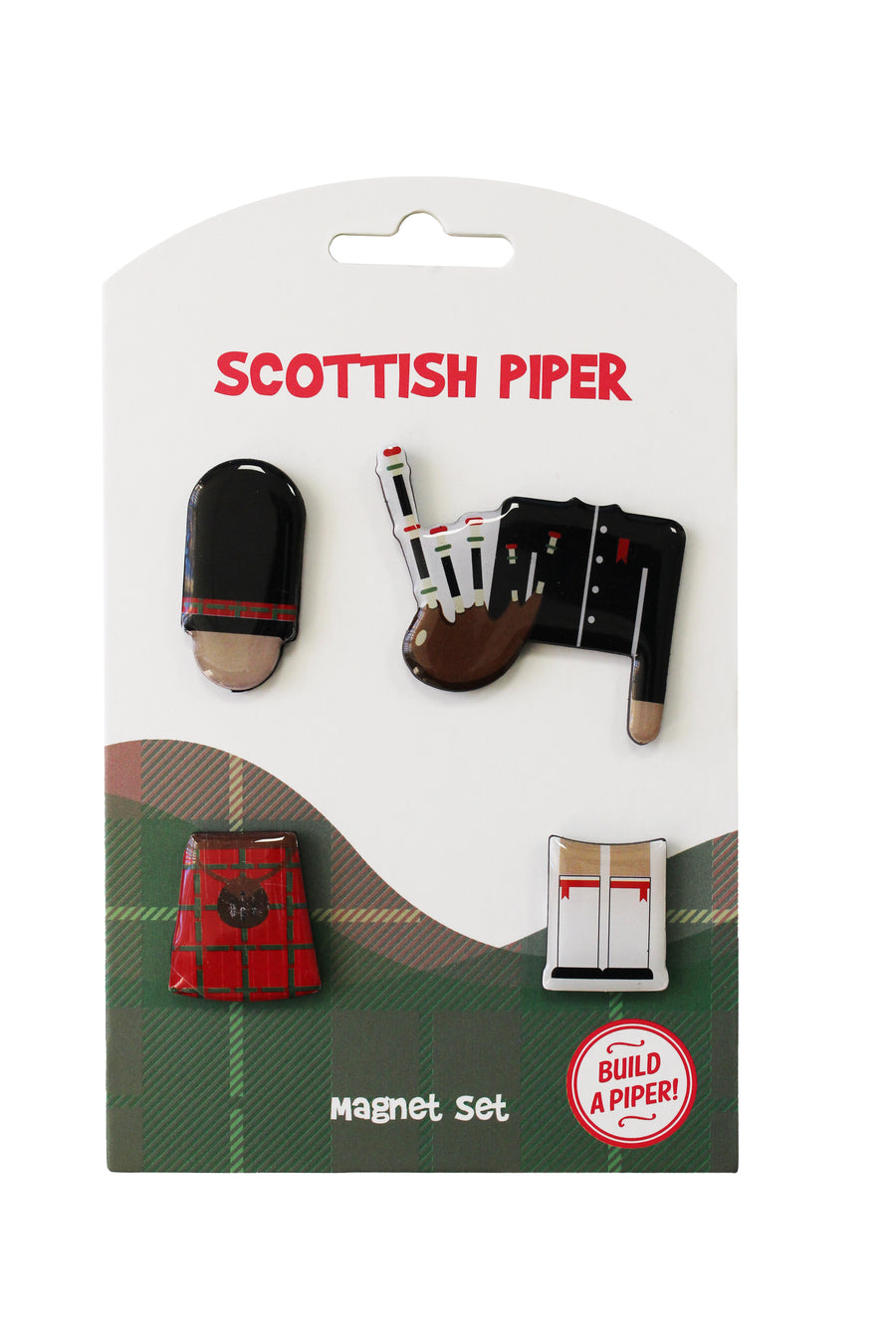 Build A Scottish Bagpiper Magnet Set | 4 Pack Scottish Piper Magnets