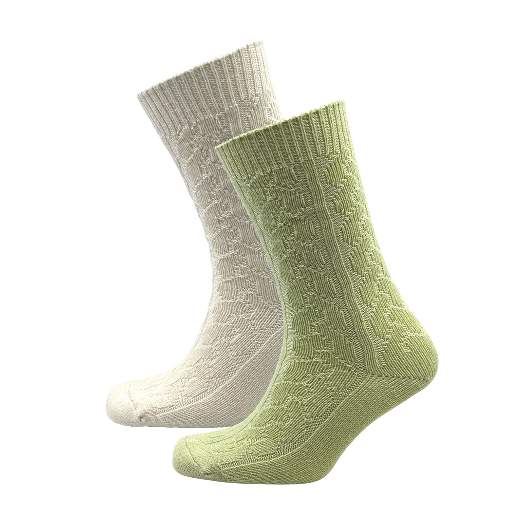 Discover Elegance and Comfort: Aran Cable Cashmere Blend Socks