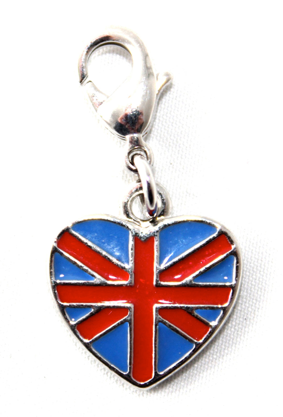 Union Jack Heart Clip On Charm
