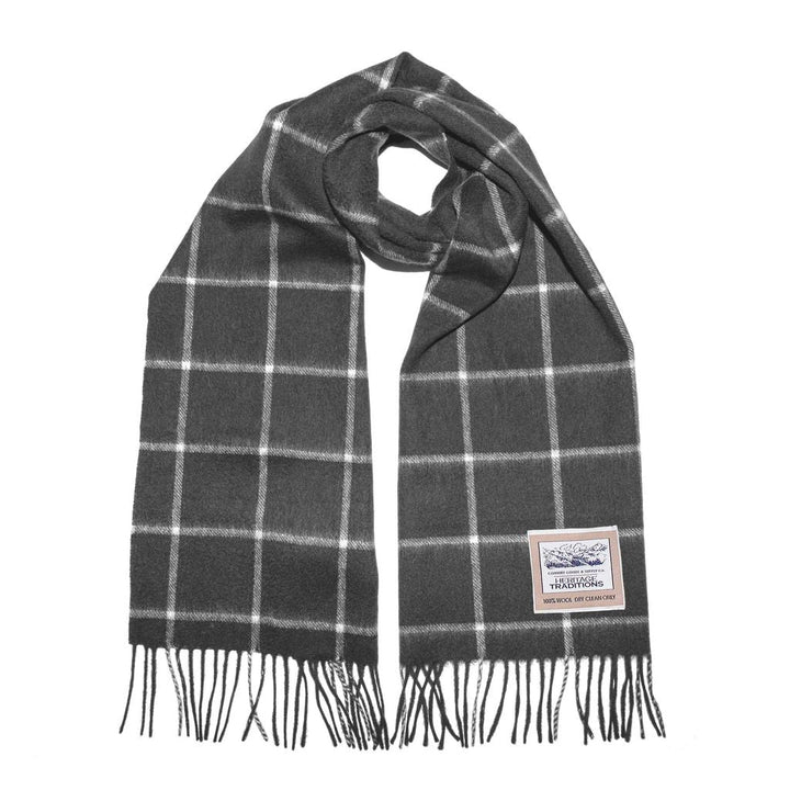Pure Wool Check Scarf - 100% Wool