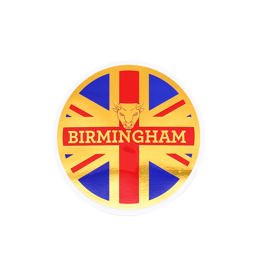 Birmingham Union Jack Gold Foil Sticker