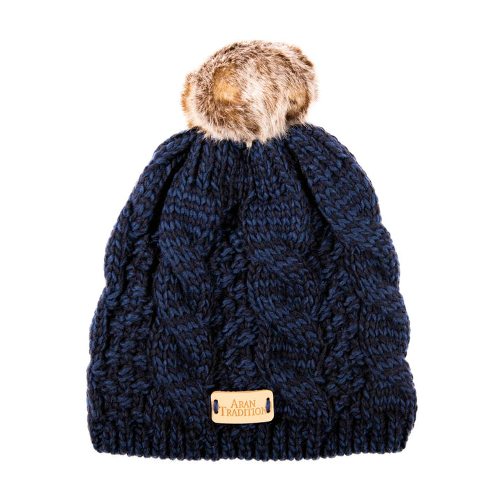 Shop the Stylish Aran Cable Tammy Hat with Faux Fur Trim