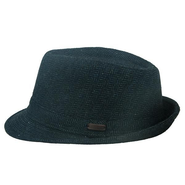 Herringbone Trilby Hat - Blue - S/M