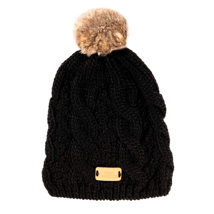 Shop the Stylish Aran Cable Tammy Hat with Faux Fur Trim
