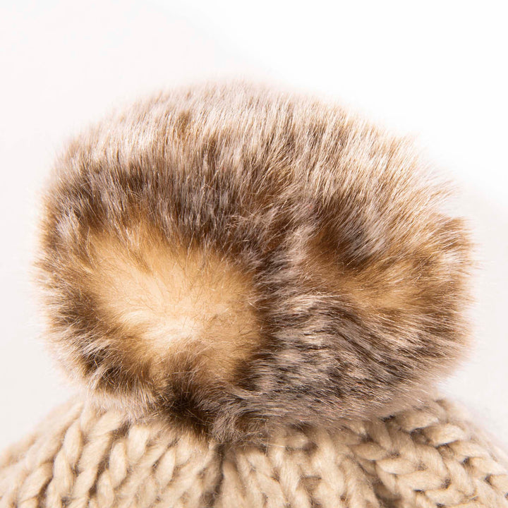 Shop the Stylish Aran Cable Tammy Hat with Faux Fur Trim