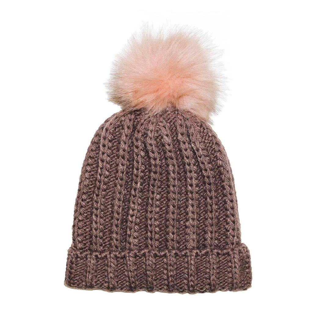 Fisherman Stitch Pom Pom Hat