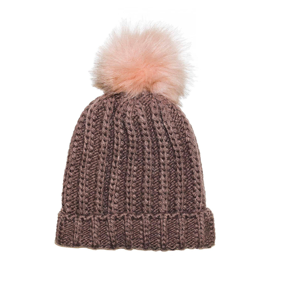Fisherman Stitch Pom Pom Hat