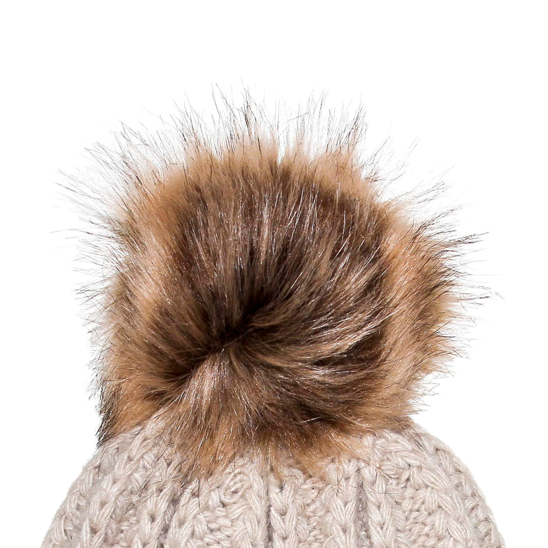 Fisherman Stitch Pom Pom Hat