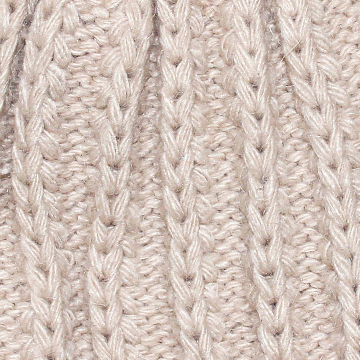 Fisherman Stitch Pom Pom Hat