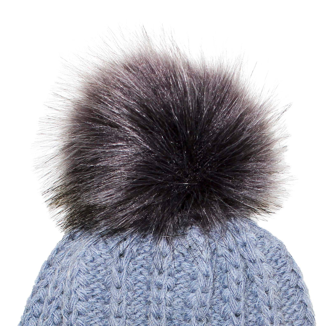 Fisherman Stitch Pom Pom Hat