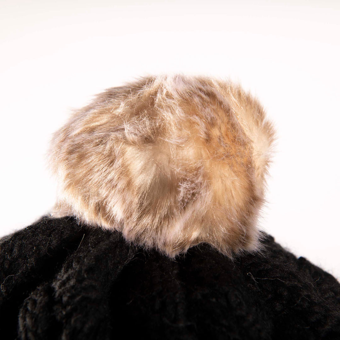 Aran Cable Trapper Hat | Chunky Knit Design | Faux Fur Lined
