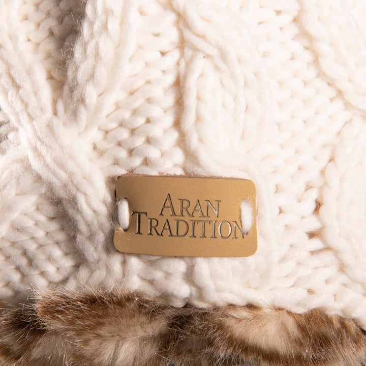 Aran Cable Trapper Hat | Chunky Knit Design | Faux Fur Lined