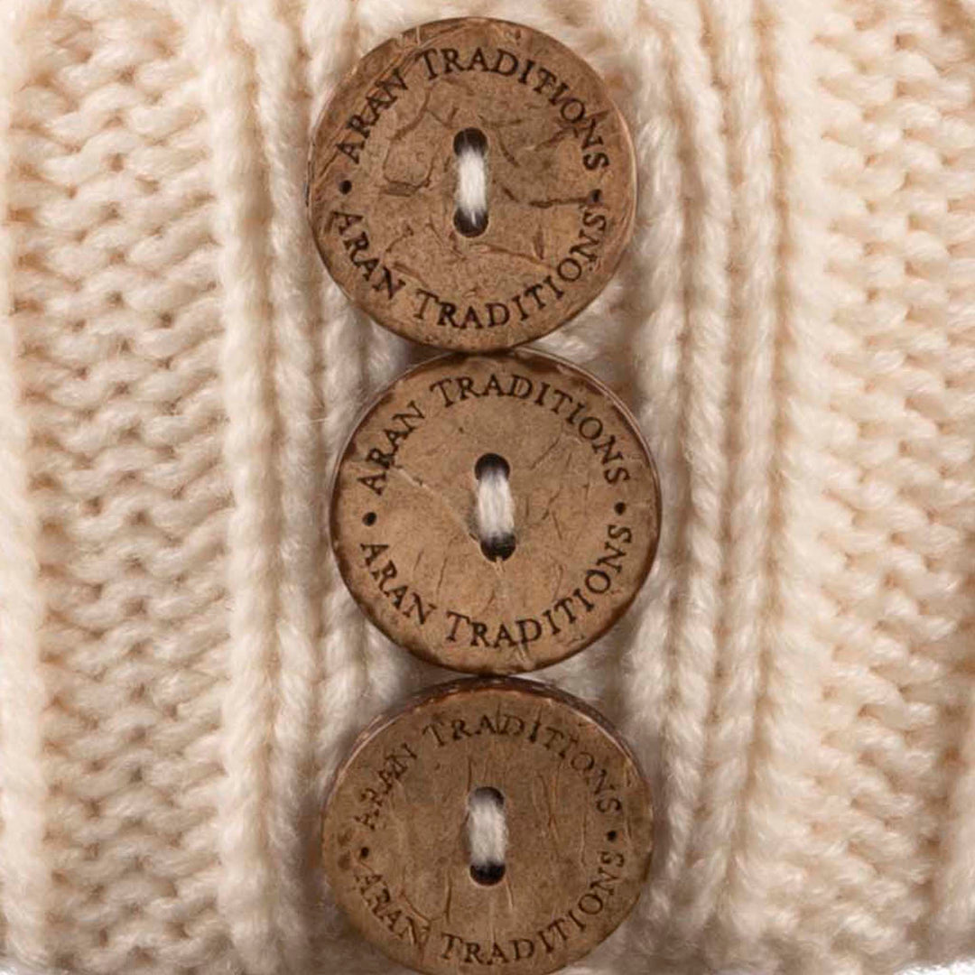 Shop the Stylish Aran Diamond Cable Button Hat | One Size