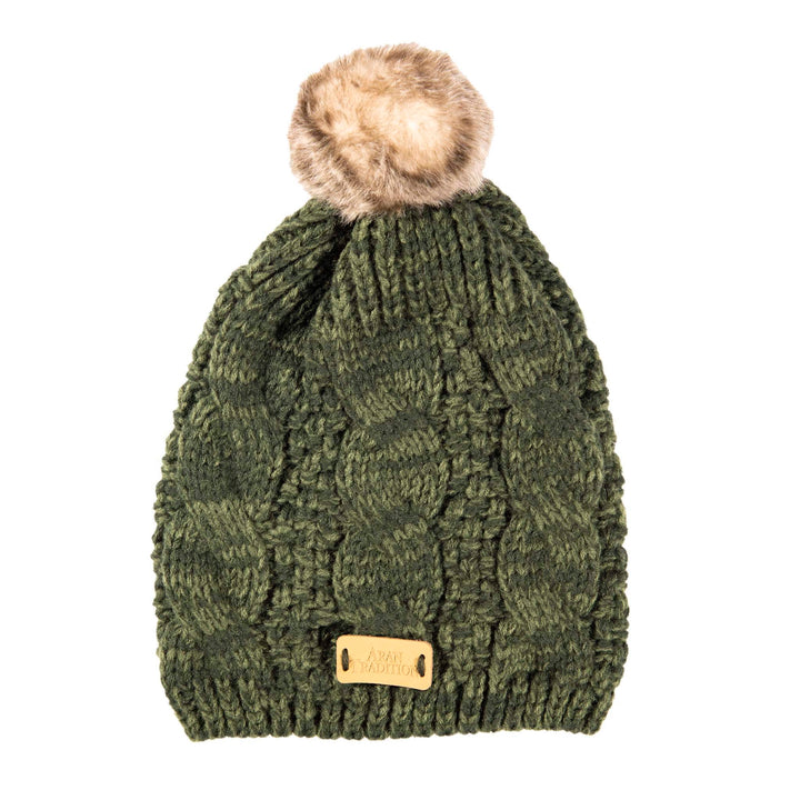 Shop the Stylish Aran Cable Tammy Hat with Faux Fur Trim