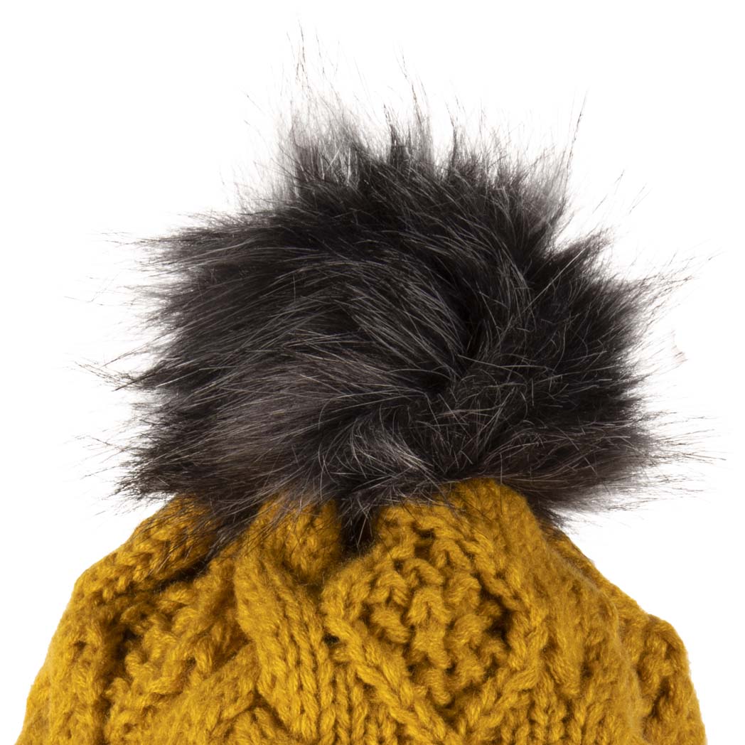 Shop the Stylish Aran Diamond Cable Button Hat | One Size