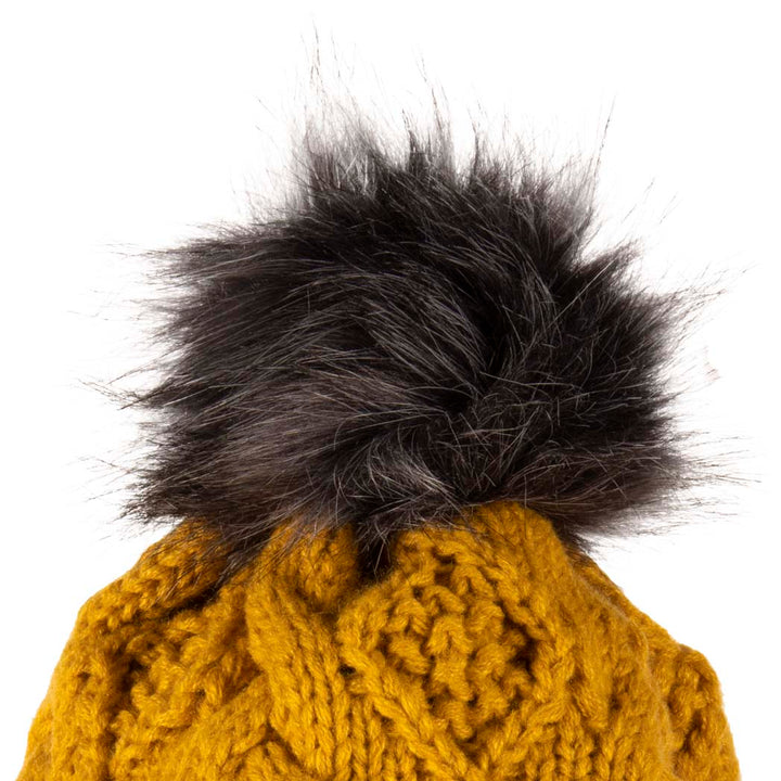 Shop the Stylish Aran Diamond Cable Button Hat | One Size