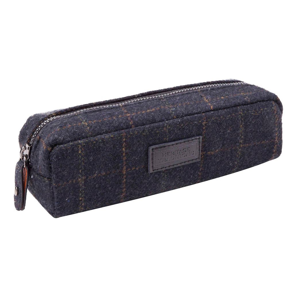 Tweed Check Travel Pouch - Camel Houndstooth