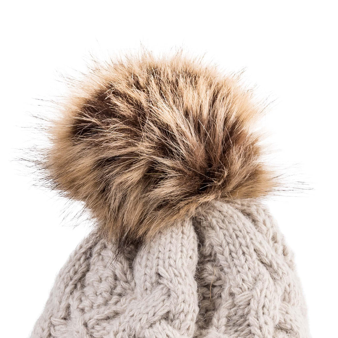 Shop the Stylish Aran Diamond Cable Button Hat | One Size