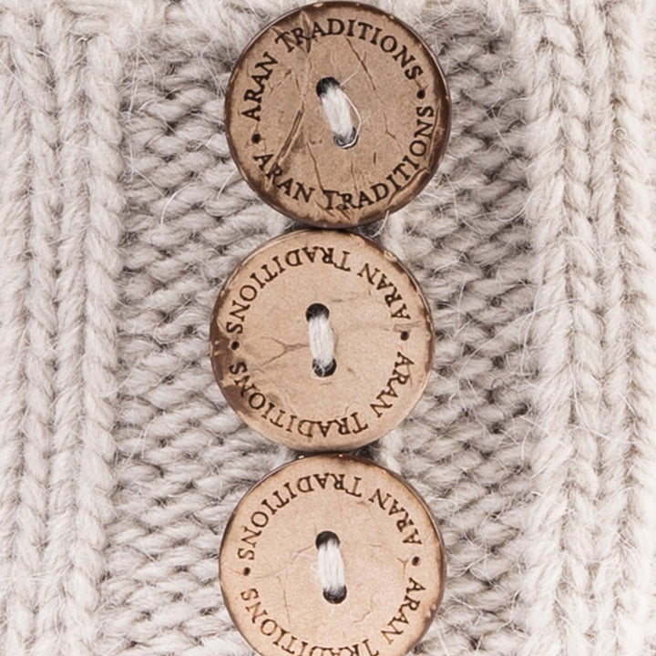 Shop the Stylish Aran Diamond Cable Button Hat | One Size