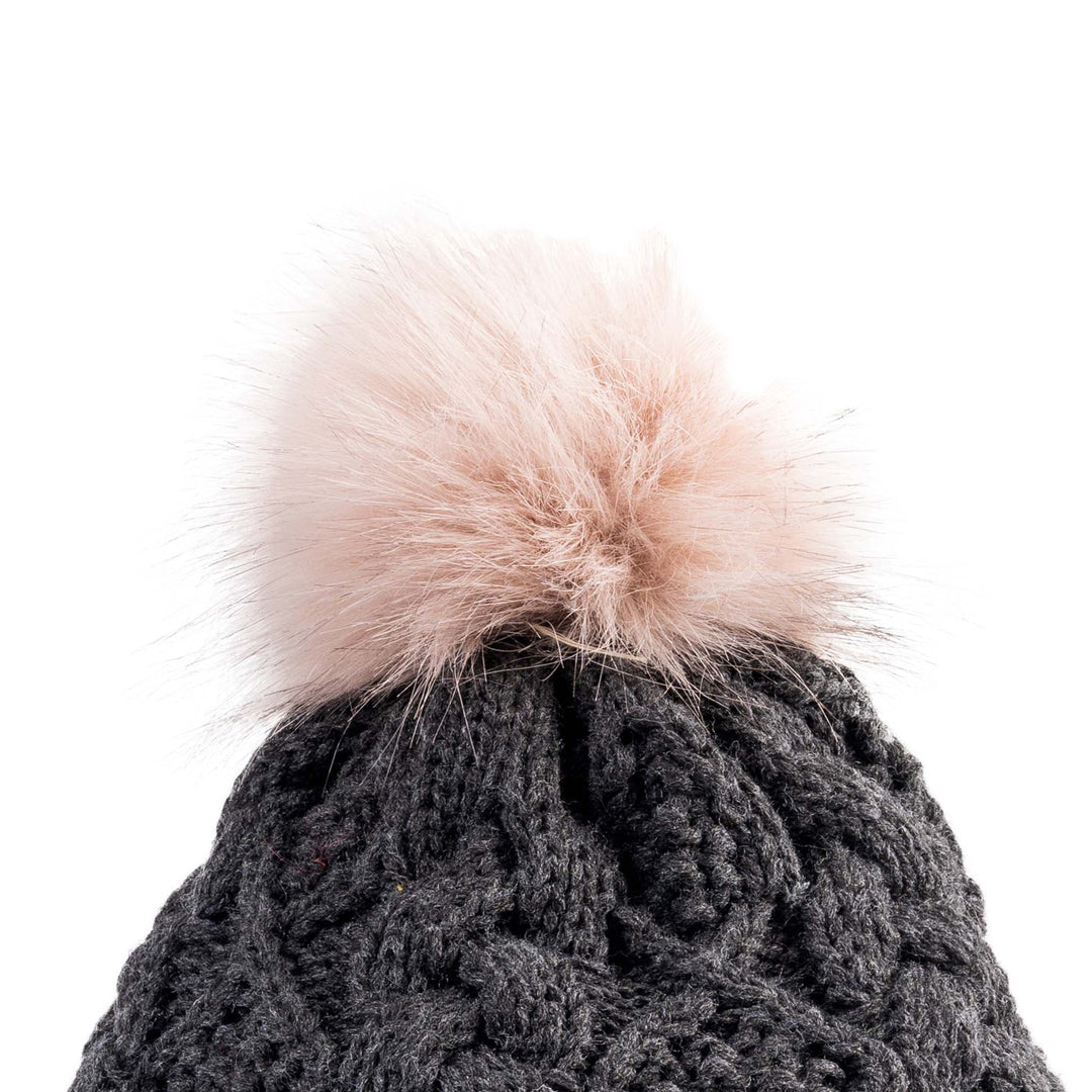 Shop the Stylish Aran Diamond Cable Button Hat | One Size