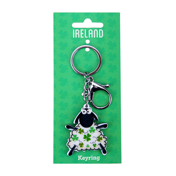 Irish Shamrock Sheep Keyring Charming Symbol of Ireland