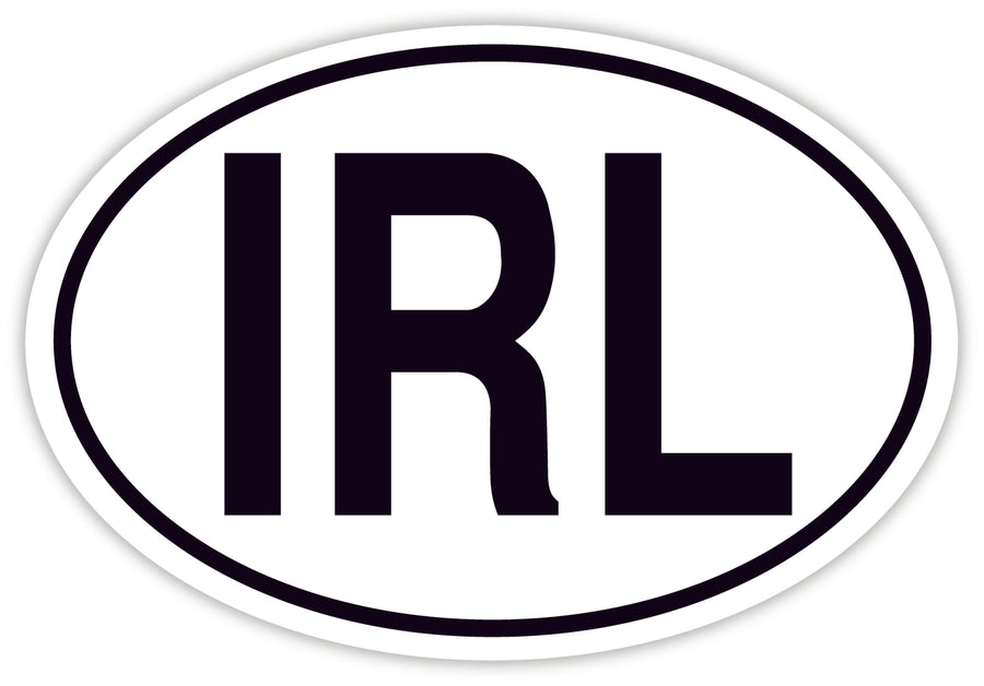 IRL White Oval Sticker