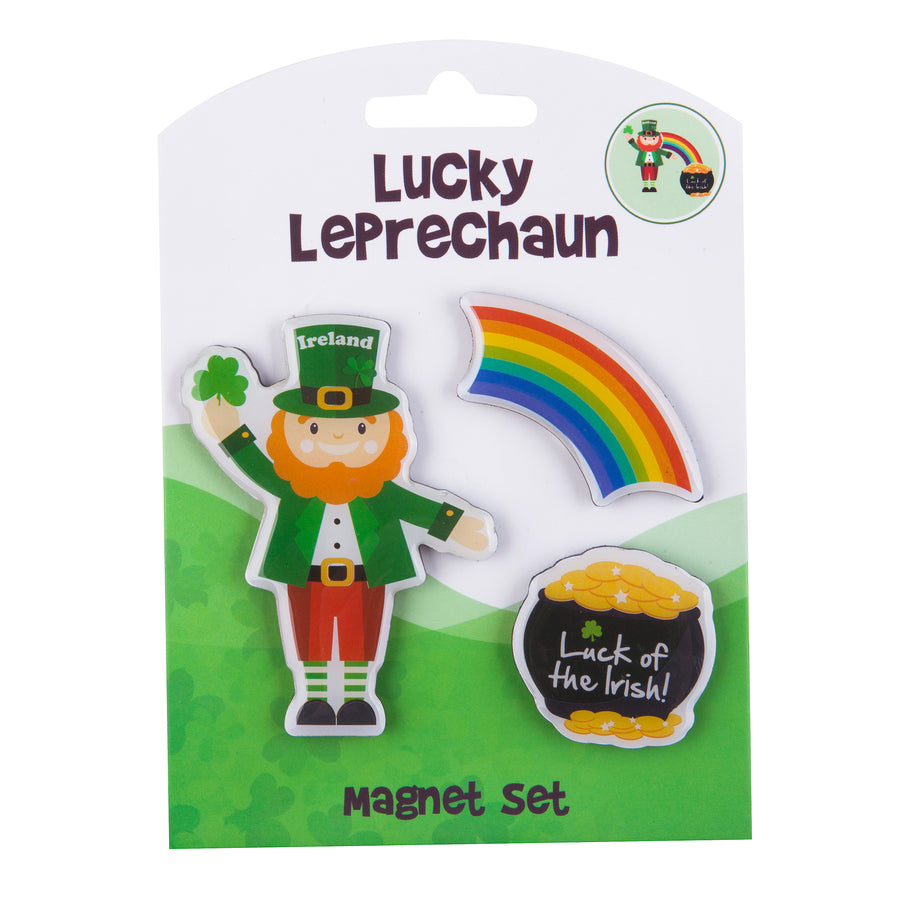 3 Pack Irish Magnets - Lucky Leprechaun Rainbow Collection