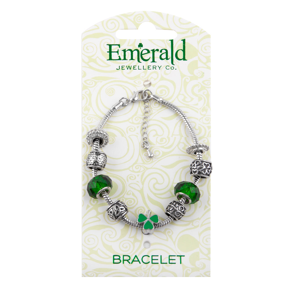 Irish Multi Bracelet With Green Clover on backing card