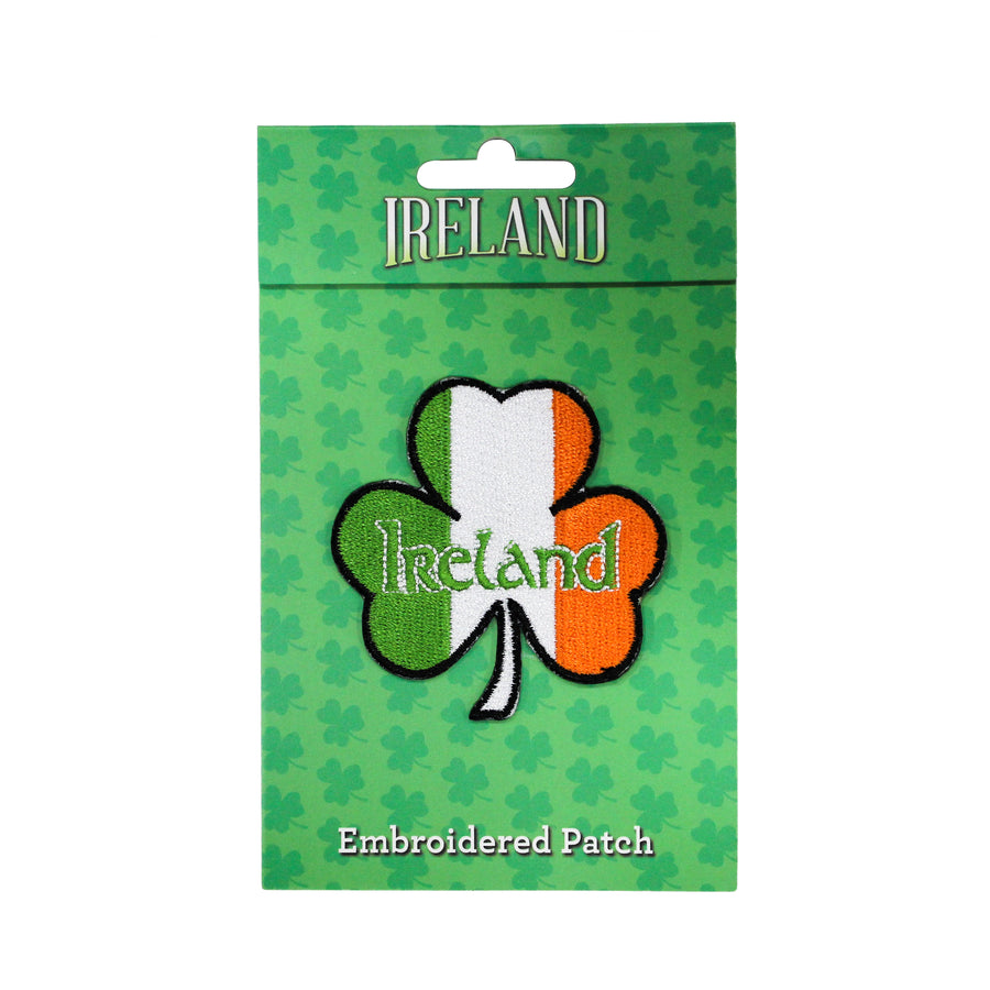 Ireland Flag Shamrock Patch ON BACKING CARD