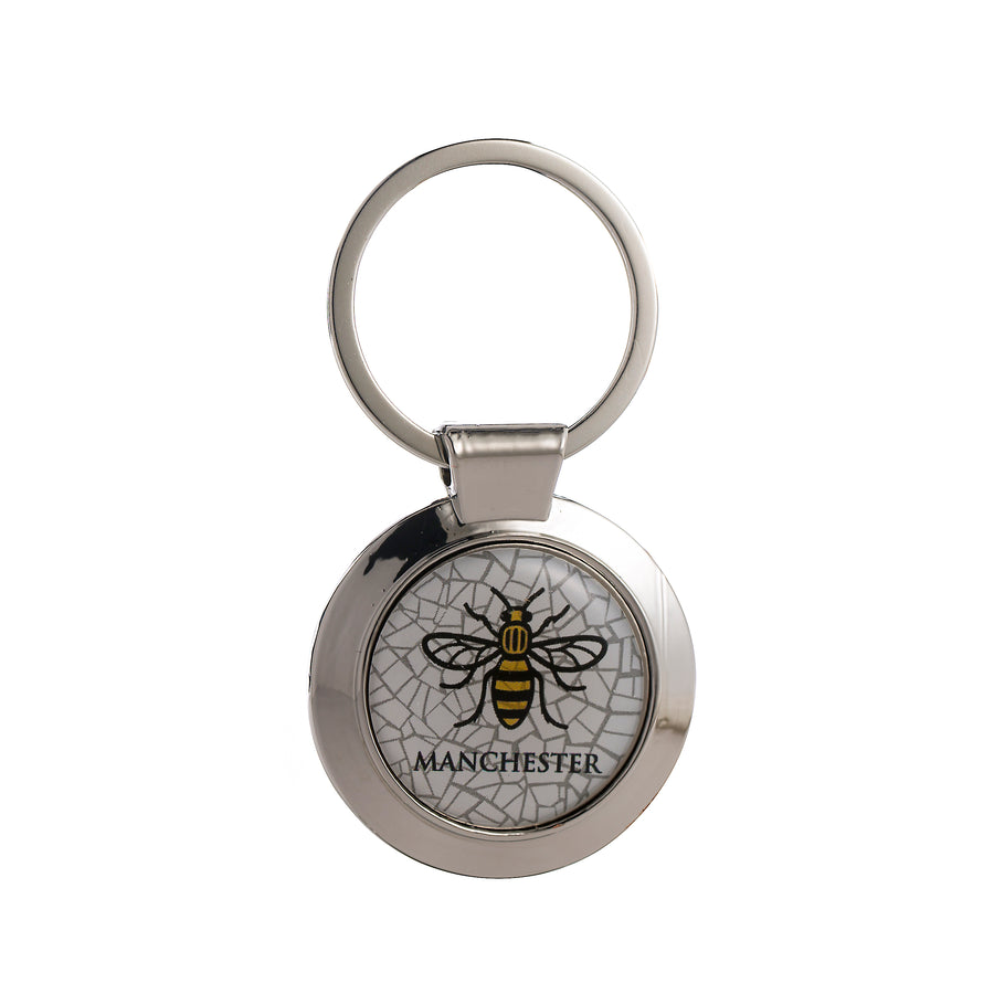 Manchester Bee Round Keyring