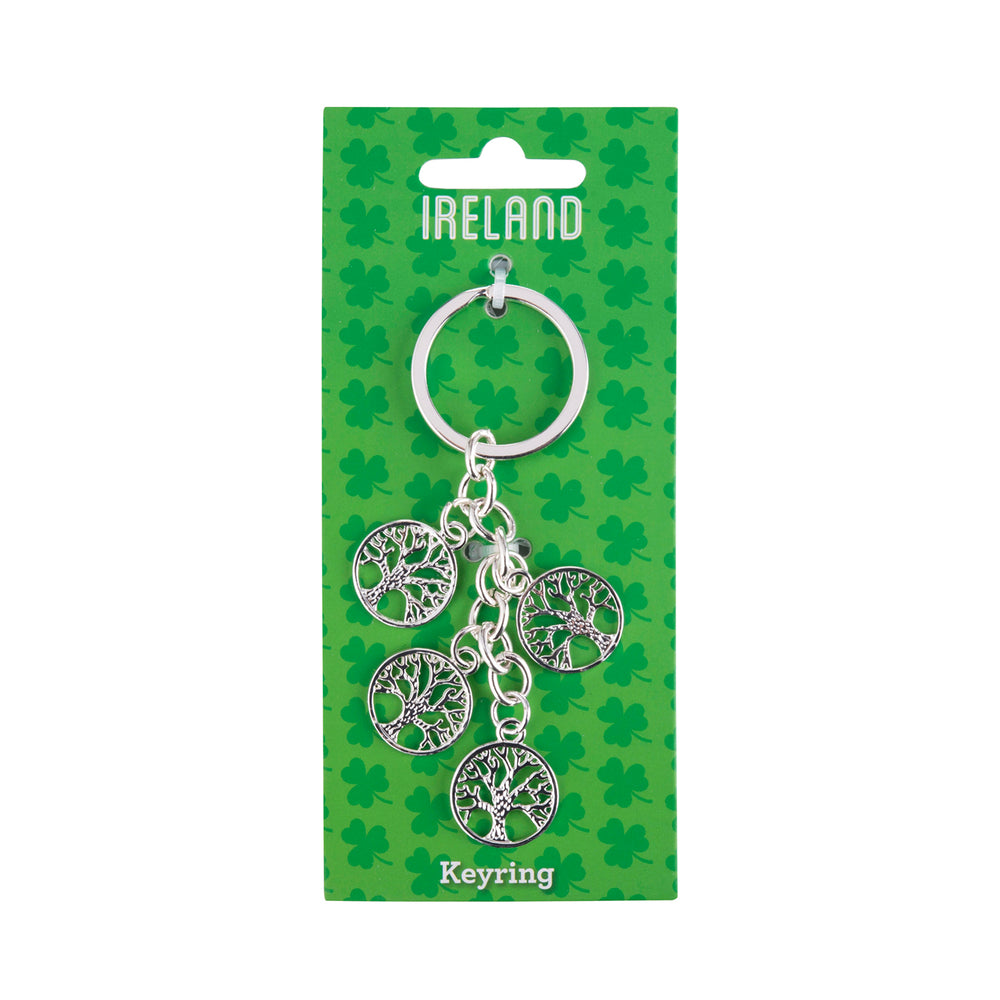 Multi Irish Tree of Life Keyring on backing card