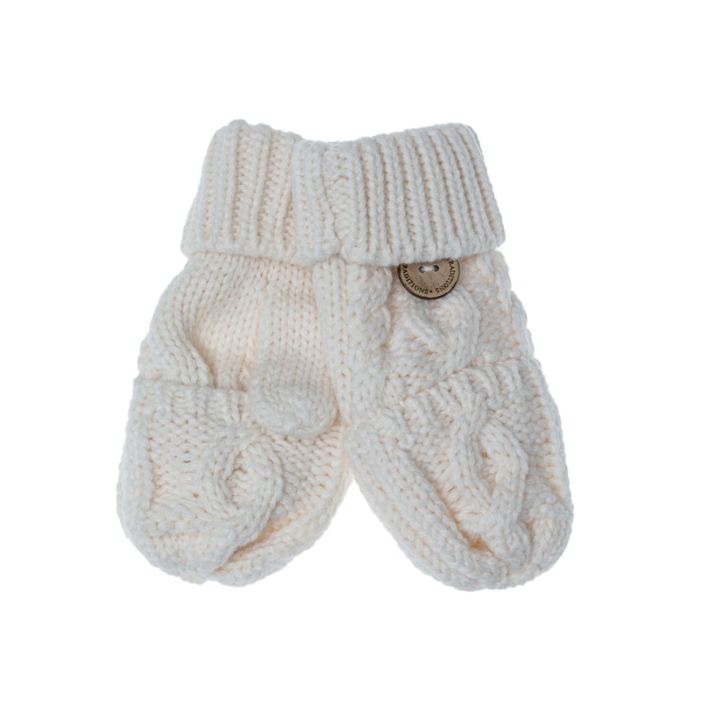 Aran Junior Cable Fold-over Mittens | Chunky Knit Mittens for Kids