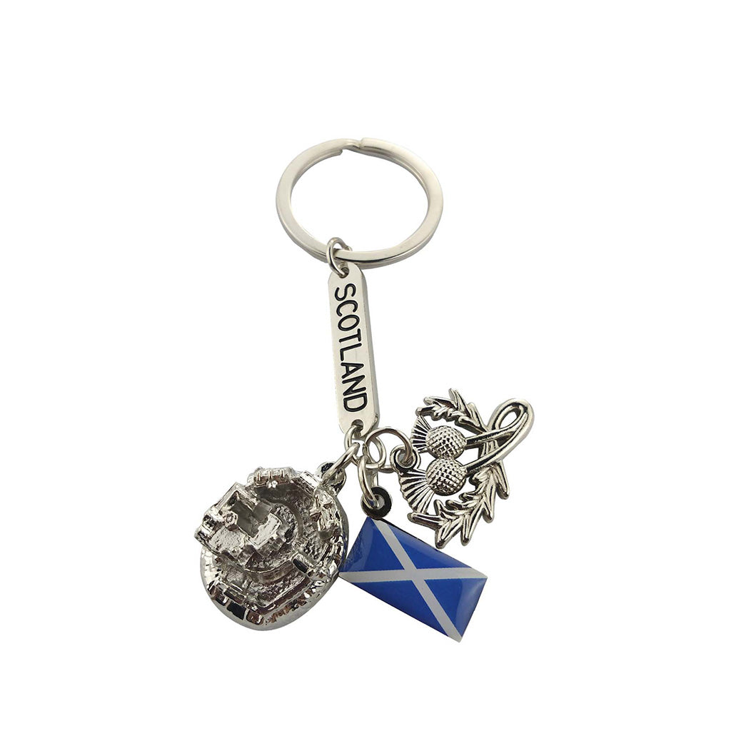 Edinburgh Castle, Saltire, Thistle Keyring
