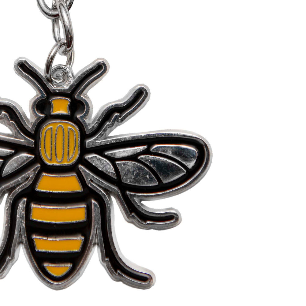 Manchester Bee Keyring Close Up