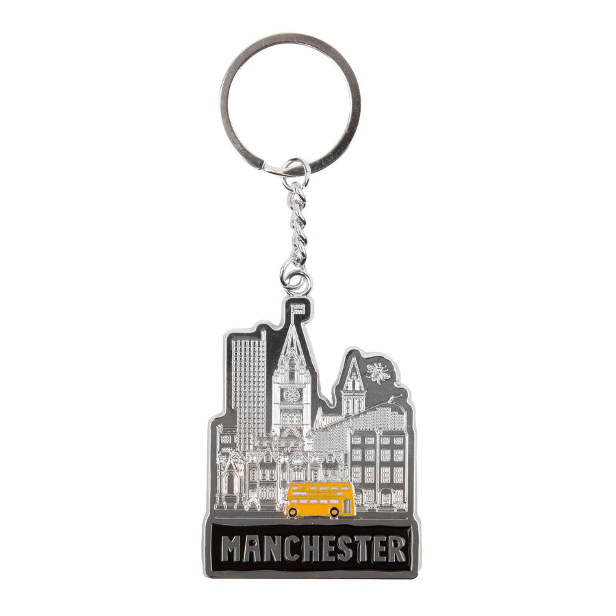 Manchester Cityscape Metal Keyring