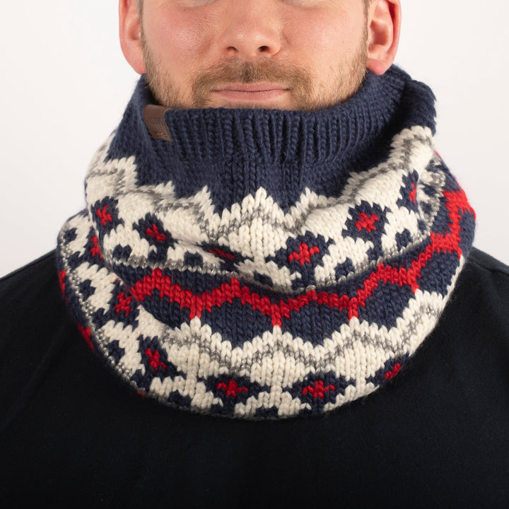 Chunky Fair-Isle Neck Warmer Snood Scarf