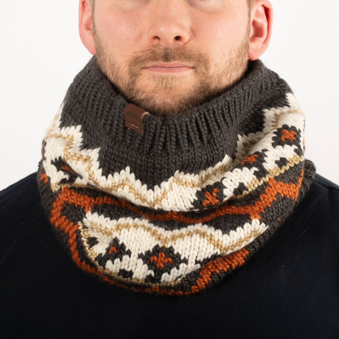 Chunky Fair-Isle Neck Warmer Snood Scarf