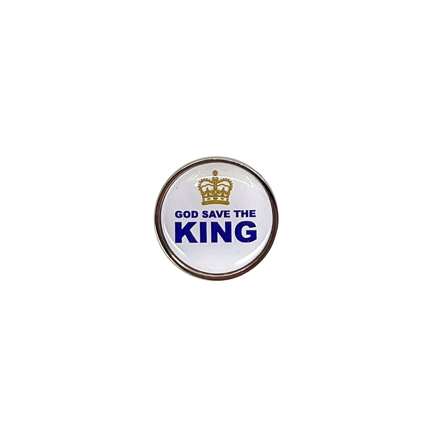 God Save The King Round Pin Badge