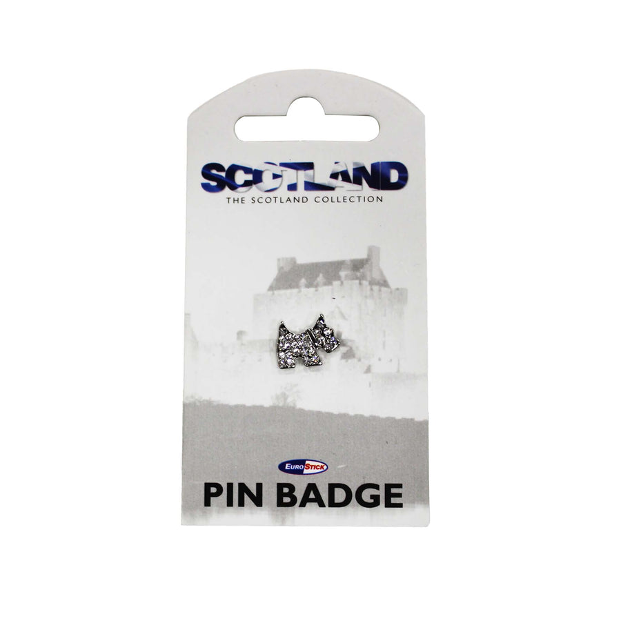 Silver Scottie Dog Pin Badge