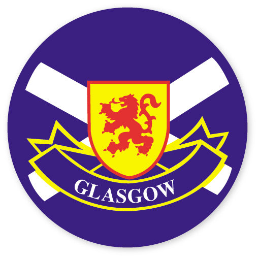 Glasgow Saltire Round Decal Sticker