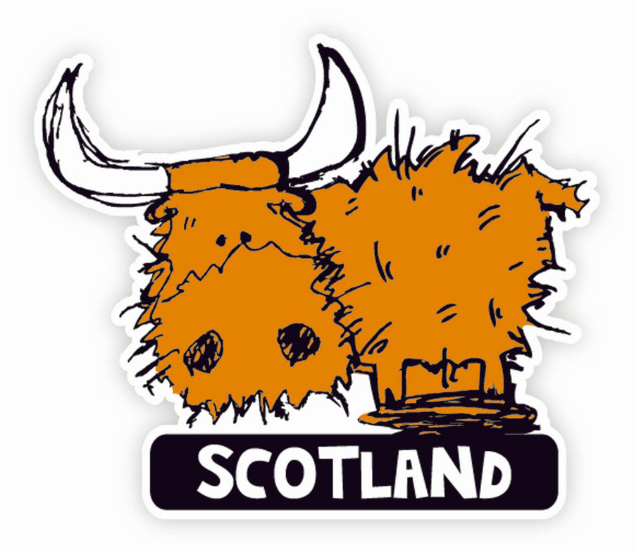 Highland Cow Sticker | Adorable Scottish Cattle Design