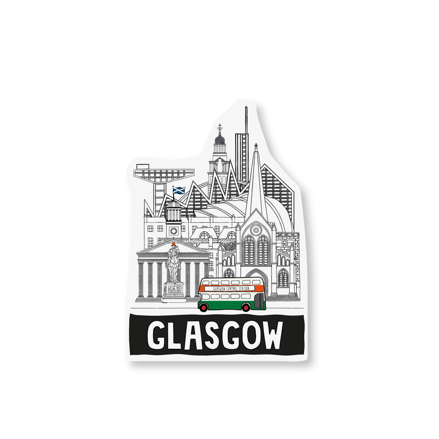 Big City Glasgow Skyline Sticker - Show Your Love for Glasgow